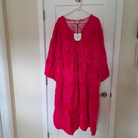 Kate Spade New York Dresses & Skirts - Kate Spade New York Target Pink Red Floral V-Neck Midi Dress‎ 3X NWT Soft Girl